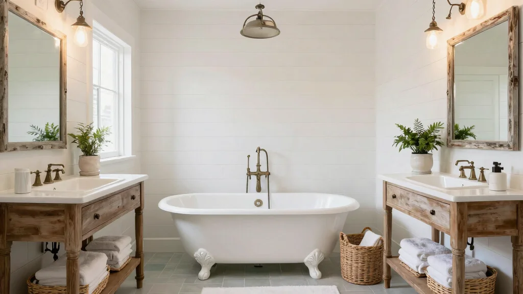 15 Modern Farmhouse Bathroom Ideas With Rustic Charm